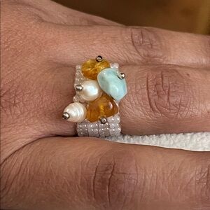 Handmade Multi-Stone Beaded Ring